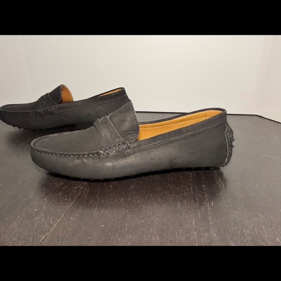 Massimo Matteo Nubuck Loafers Driving Shoes Black Mens 10 main image 12